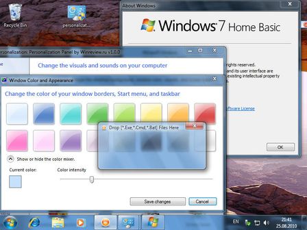 Screenshot of Windows 7, featuring Aero Glass