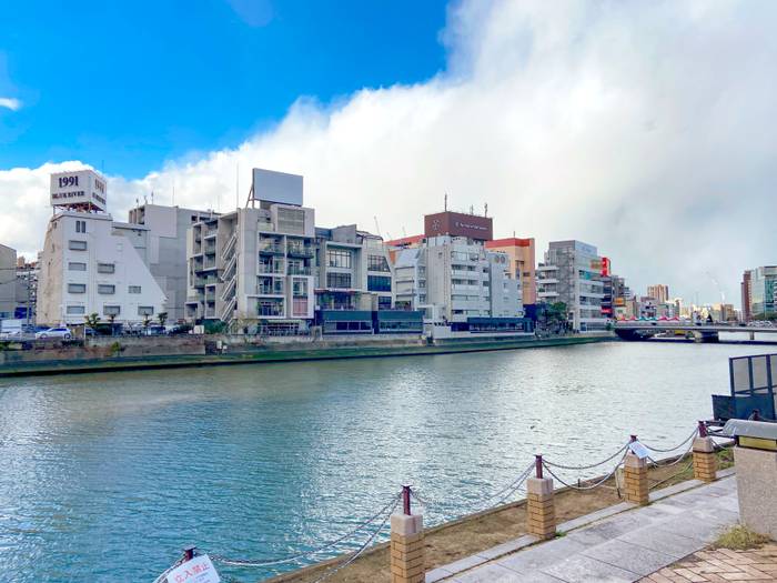 One of the rivers passing through Fukuoka